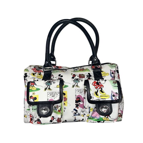 Disney Handbags - Disney Parks Handbag Mickey Mouse & Minnie Mouse Collage Purse 13" x 7"